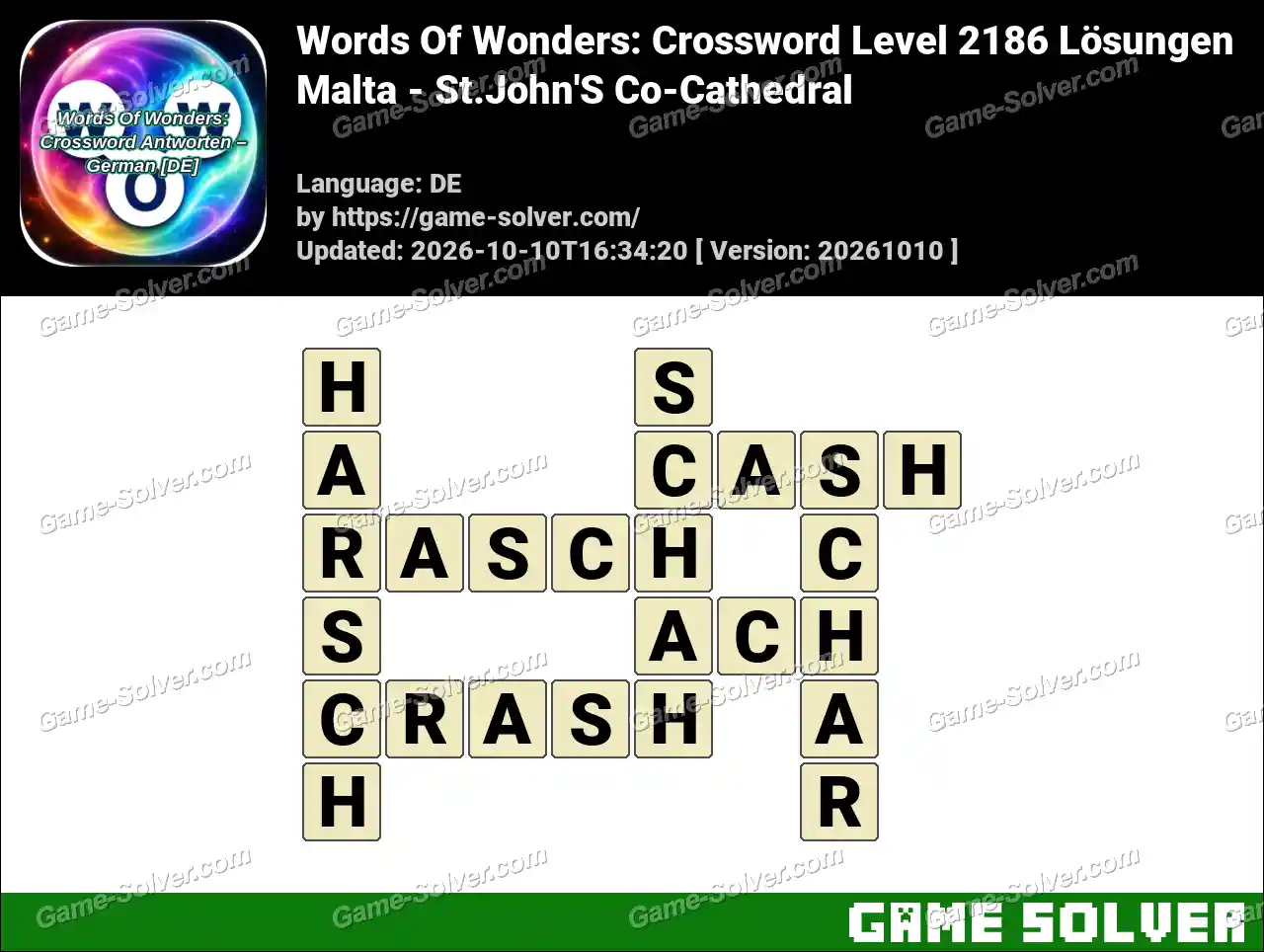 Words Of Wonders: Crossword Level 2186 Lösungen – Malta – St.John’S Co-Cathedral